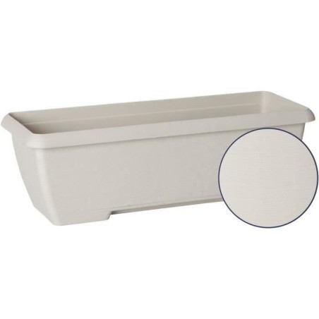 Jardiniere - GARDEN ID Teramo - Blanc 60 cm - Solidité - Réserve d'eau intégrée - Recyclé & 100% recyclable - Volume pour p
