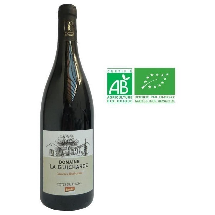 Domaine la Guicharde Cuvée Les Robinsons 2019 Côtes-du-Rhône - Vin rouge de la Vallée du Rhône - Bio