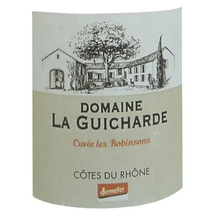 Domaine la Guicharde Cuvée Les Robinsons 2019 Côtes-du-Rhône - Vin rouge de la Vallée du Rhône - Bio