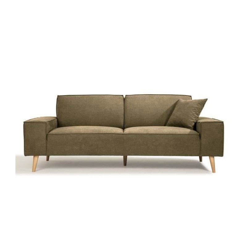 Hexagone - Canapé droit 3 places - Tissu Olive - L 216 x P 90 x H 80 Hexagone - Canapé droit 3 places - Tissu Olive - L 216 x P 90 x H 80