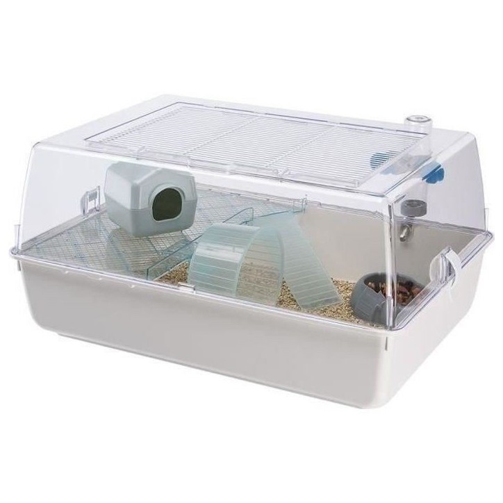 Cage pour hamster 55* 39* 27 cm - Mini Duna Blanche - FERPLAST Cage pour hamster 55* 39* 27 cm - Mini Duna Blanche - FERPLAST