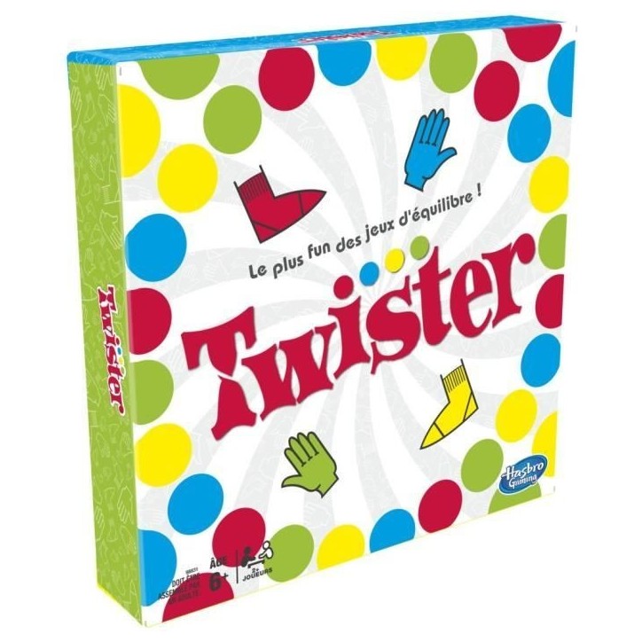 Twister Jeu d'ambiance pour enfants, Jeu d'équilibre fun , A partir de 6 ans, Hasbro Gaming Twister Jeu d'ambiance pour enfants, Jeu d'équilibre fun , A partir de 6 ans, Hasbro Gaming