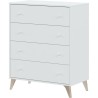 Commode - Sweet - 4 tiroirs - Blanc - 95 x 77.5 x 40 cm