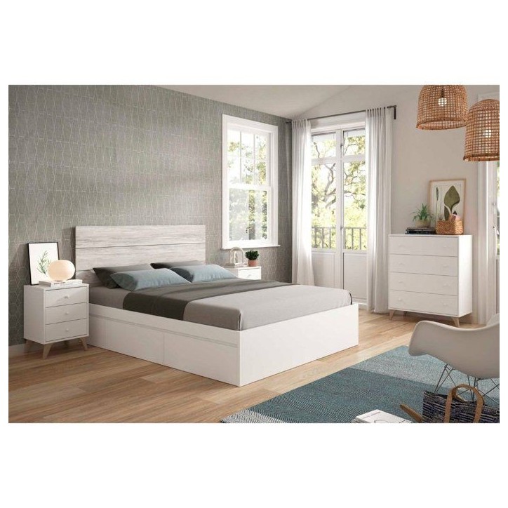 Commode - Sweet - 4 tiroirs - Blanc - 95 x 77.5 x 40 cm