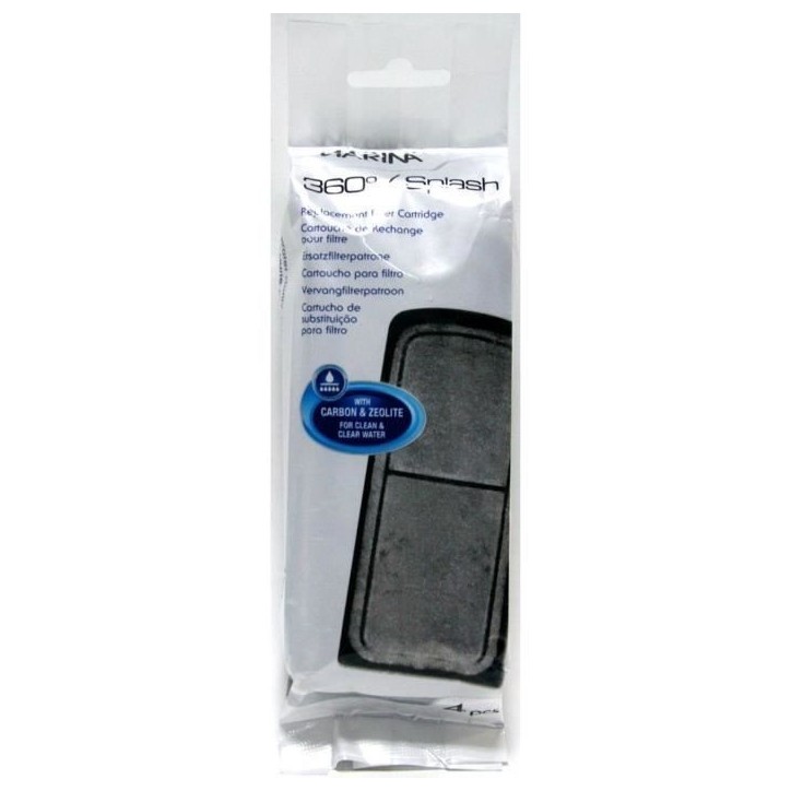 Filtre de rechange - MARINA - 4 filtres - Charbon - Zéolite - Pour aquariums Splash et 360° Filtre de rechange - MARINA - 4 filtres - Charbon - Zéolite - Pour aquariums Splash et 360°