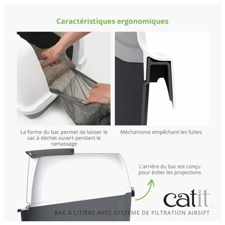 Maison de toilette Bac a litiere pour chat - CATIT - Airsift Jumbo - Systeme de filtration intégré - L. 57 x l. 50 x H. 46,5 c Maison de toilette Bac a litiere pour chat - CATIT - Airsift Jumbo - Systeme de filtration intégré - L. 57 x l. 50 x H. 46,5 c
