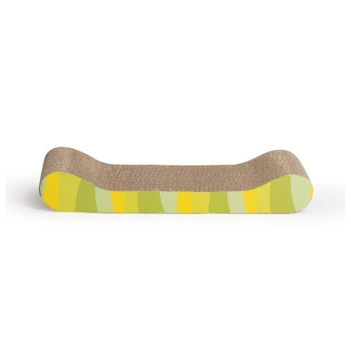 Griffoir carton ondulé 49x22x75 cm zebre vert Griffoir carton ondulé 49x22x75 cm zebre vert