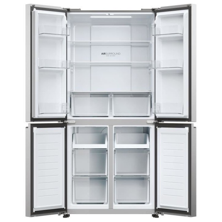 Réfrigérateur multi-portes - HAIER - HCR3818ENMM - Classe E - 467 L - 35 dB - 181,5 x 83,3 x 65 cm - Silver Réfrigérateur multi-portes - HAIER - HCR3818ENMM - Classe E - 467 L - 35 dB - 181,5 x 83,3 x 65 cm - Silver