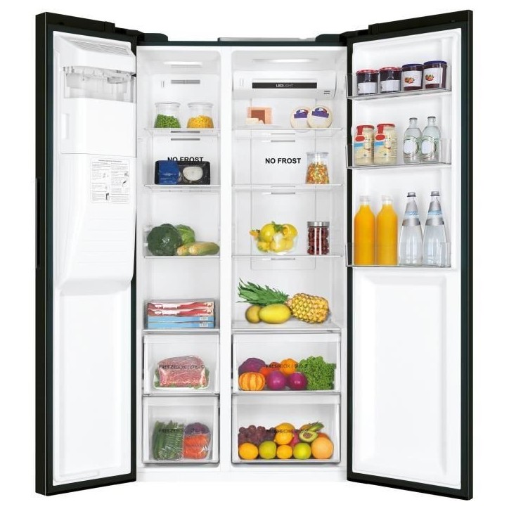 Réfrigérateur américain - HAIER - SBS 90 Series 3 HSR3918EIPB - Classe E - 515 L - 180 x 90 x 65,9 cm - Noir Réfrigérateur américain - HAIER - SBS 90 Series 3 HSR3918EIPB - Classe E - 515 L - 180 x 90 x 65,9 cm - Noir