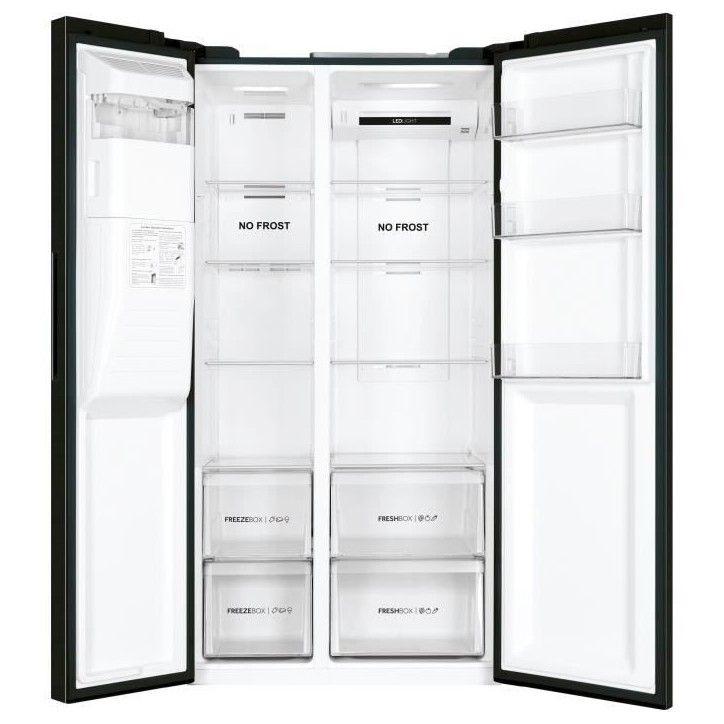 Réfrigérateur américain - HAIER - SBS 90 Series 3 HSR3918EIPB - Classe E - 515 L - 180 x 90 x 65,9 cm - Noir Réfrigérateur américain - HAIER - SBS 90 Series 3 HSR3918EIPB - Classe E - 515 L - 180 x 90 x 65,9 cm - Noir