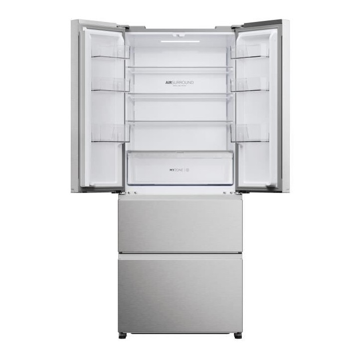 Réfrigérateur multi-portes - HAIER - HFR3718ENMM - Classe E - 402 L (262 + 140) - 37 dB - Gris Réfrigérateur multi-portes - HAIER - HFR3718ENMM - Classe E - 402 L (262 + 140) - 37 dB - Gris