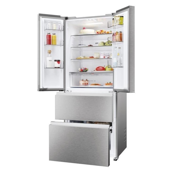 Réfrigérateur multi-portes - HAIER - HFR3718ENMM - Classe E - 402 L (262 + 140) - 37 dB - Gris Réfrigérateur multi-portes - HAIER - HFR3718ENMM - Classe E - 402 L (262 + 140) - 37 dB - Gris