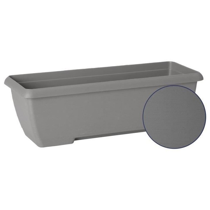 Jardiniere - GARDEN ID Teramo - Noir 60 cm - Solidité - Réserve d'eau intégrée - Recyclé & 100% recyclable - Volume pour pl