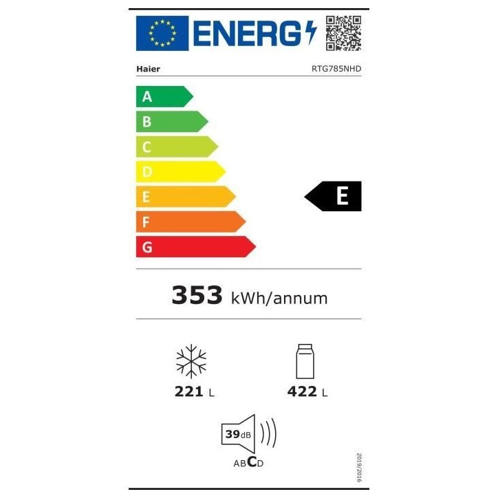 Réfrigérateur multi-portes - HAIER - Cube 90 Series 5 RTG785NHD - Classe E - 643 L - 190,5 x 90,8 x 74,8 cm - Inox foncé Réfrigérateur multi-portes - HAIER - Cube 90 Series 5 RTG785NHD - Classe E - 643 L - 190,5 x 90,8 x 74,8 cm - Inox foncé