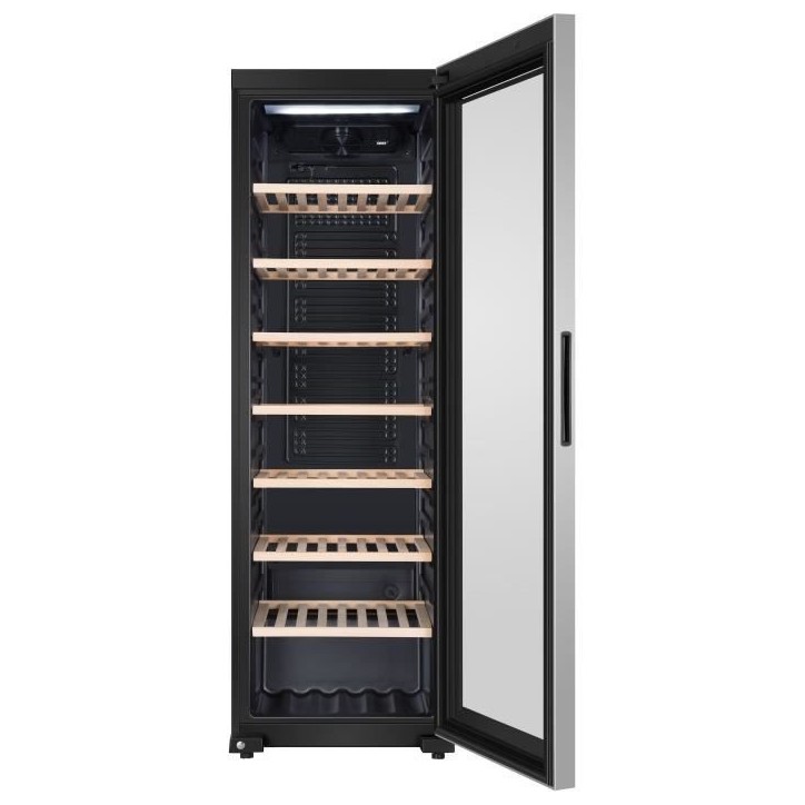 HAIER HWS188GAE - Cave a vin de vieillissement - Pose libre - 188 bouteilles - Mono zone - H185 x L59,5 cm - Noir HAIER HWS188GAE - Cave a vin de vieillissement - Pose libre - 188 bouteilles - Mono zone - H185 x L59,5 cm - Noir