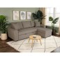 Canapé d'angle convertible réversible 4 places - Tissu beige - L 244 x P 151 x H 90 - HAMILTON - Fabriqué en Ukraine