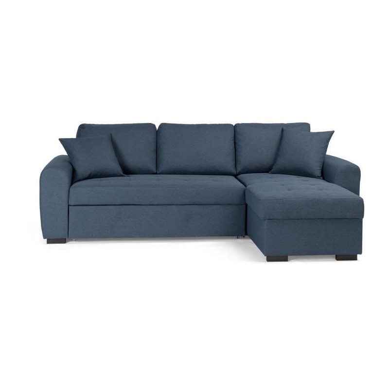 Canapé d'angle convertible réversible - 4 places - Tissu Bleu - HAMI Canapé d'angle convertible réversible - 4 places - Tissu Bleu - HAMI