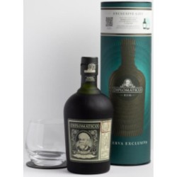 Diplomatico - Reserva Exclusiva - Boîte + 1 verre + sous verre - Rhum
