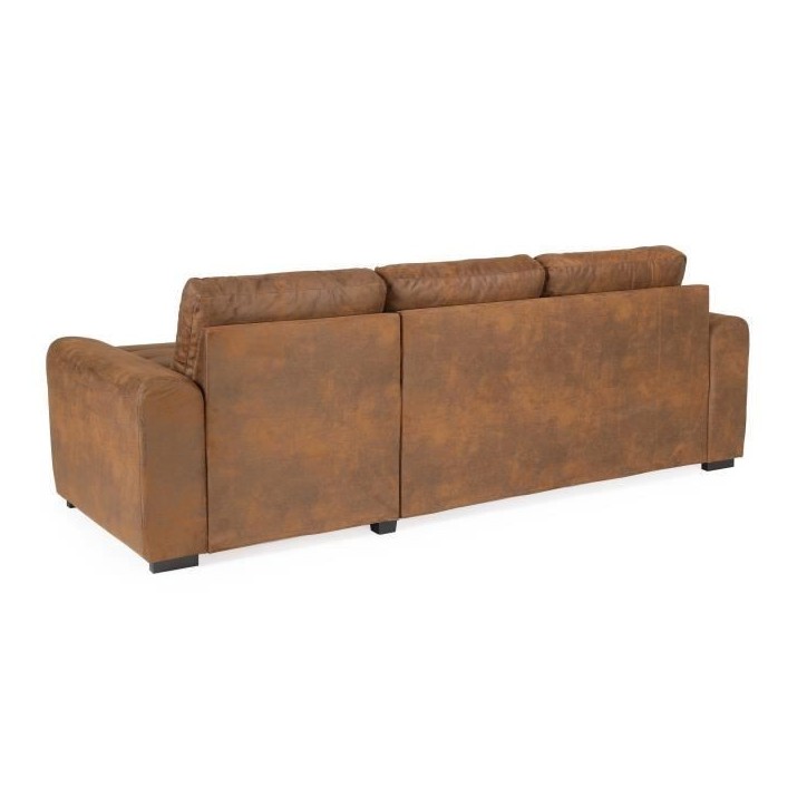 Canapé d'angle convertible réversible 4 places - Tissu Marron vintage - L 244 x P 151 x H 90 -HAMILTON -Fabriqué en Ukraine Canapé d'angle convertible réversible 4 places - Tissu Marron vintage - L 244 x P 151 x H 90 -HAMILTON -Fabriqué en Ukraine
