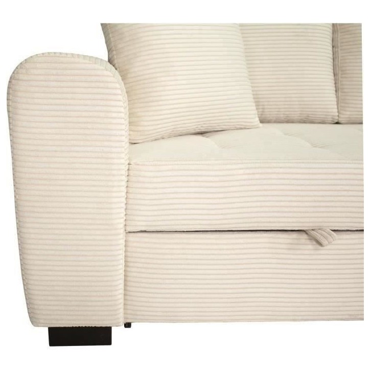 Canapé d'angle convertible réversible - 4 places - HAMILTON - Velours Beige - L 245 x P 150 x H 86 - Fabriqué en Ukraine Canapé d'angle convertible réversible - 4 places - HAMILTON - Velours Beige - L 245 x P 150 x H 86 - Fabriqué en Ukraine