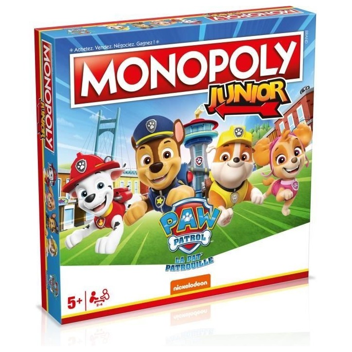 Monopoly Junior La Pat'Patrouille - Jeu de société - WINNING MOVES - Monopoly junior avec les personnages de la Pat'Patrouille
