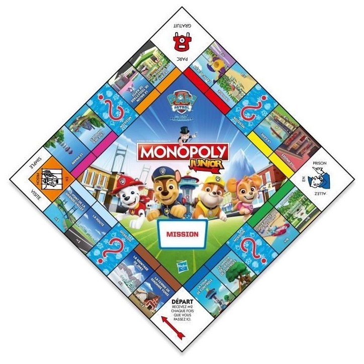 Monopoly Junior La Pat'Patrouille - Jeu de société - WINNING MOVES - Monopoly junior avec les personnages de la Pat'Patrouille