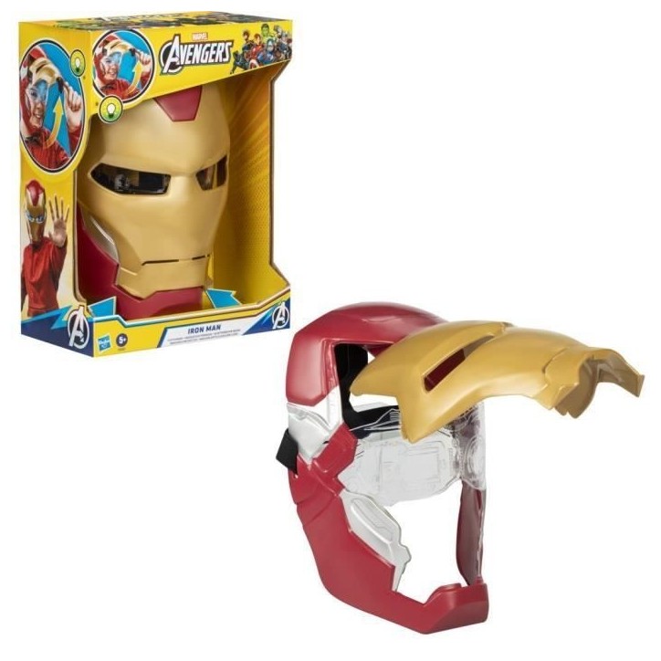 Masque électronique d'Iron Man a visiere mobile, avec effets lumineux, Pour enfnant pour se déguiser comme son héros préfér Masque électronique d'Iron Man a visiere mobile, avec effets lumineux, Pour enfnant pour se déguiser comme son héros préfér