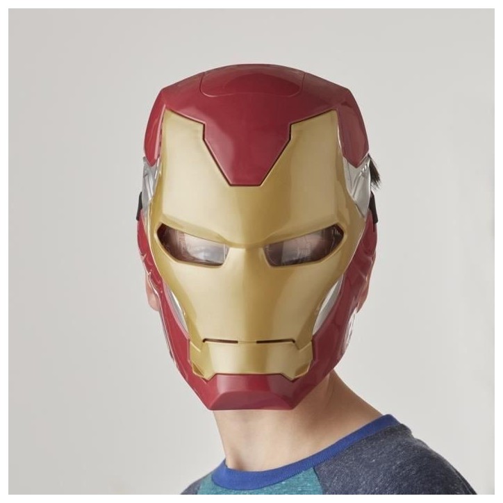 Masque électronique d'Iron Man a visiere mobile, avec effets lumineux, Pour enfnant pour se déguiser comme son héros préfér Masque électronique d'Iron Man a visiere mobile, avec effets lumineux, Pour enfnant pour se déguiser comme son héros préfér