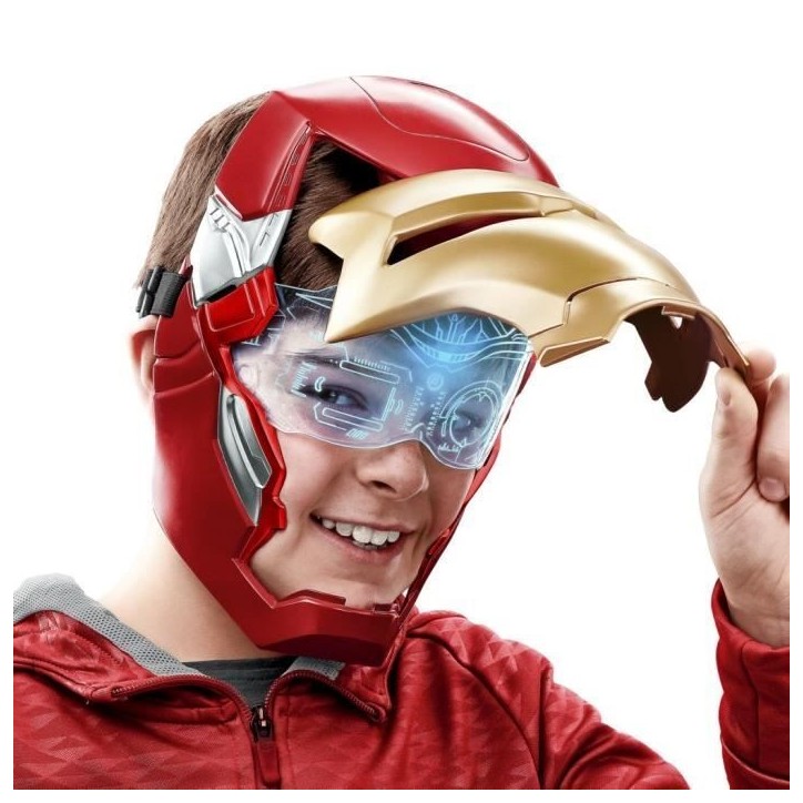 Masque électronique d'Iron Man a visiere mobile, avec effets lumineux, Pour enfnant pour se déguiser comme son héros préfér Masque électronique d'Iron Man a visiere mobile, avec effets lumineux, Pour enfnant pour se déguiser comme son héros préfér