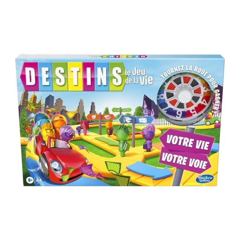 Destins Le jeu de la vie, Jeu de plateau pour la famille, 2 a 4 joueu Destins Le jeu de la vie, Jeu de plateau pour la famille, 2 a 4 joueu