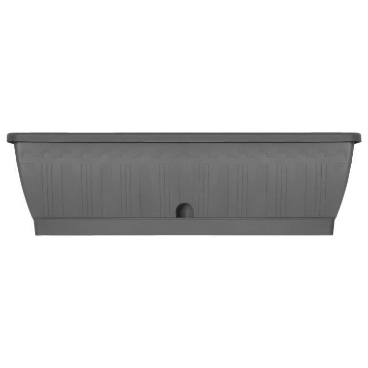 Jardiniere - GARDEN ID Terraflor - Anthracite 60cm - Solidité - Réserve d'eau - Recyclé & 100% recyclable - Volume pour plant
