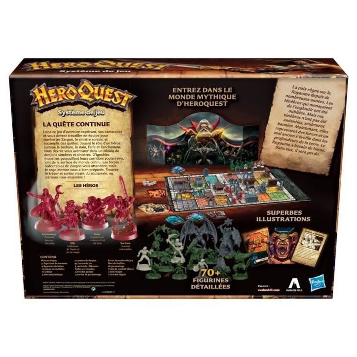 Heroquest Systeme de Jeu, Jeu d'aventures fantastiques styles donjon, Jeu de société, A partir de 14 Ans, 2 a 5 Joueurs Heroquest Systeme de Jeu, Jeu d'aventures fantastiques styles donjon, Jeu de société, A partir de 14 Ans, 2 a 5 Joueurs