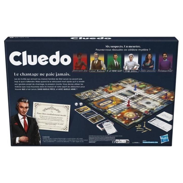 Cluedo Classic, nouvelle version, Jeu de société de réflexion et stratégie, Des 8 ans Cluedo Classic, nouvelle version, Jeu de société de réflexion et stratégie, Des 8 ans
