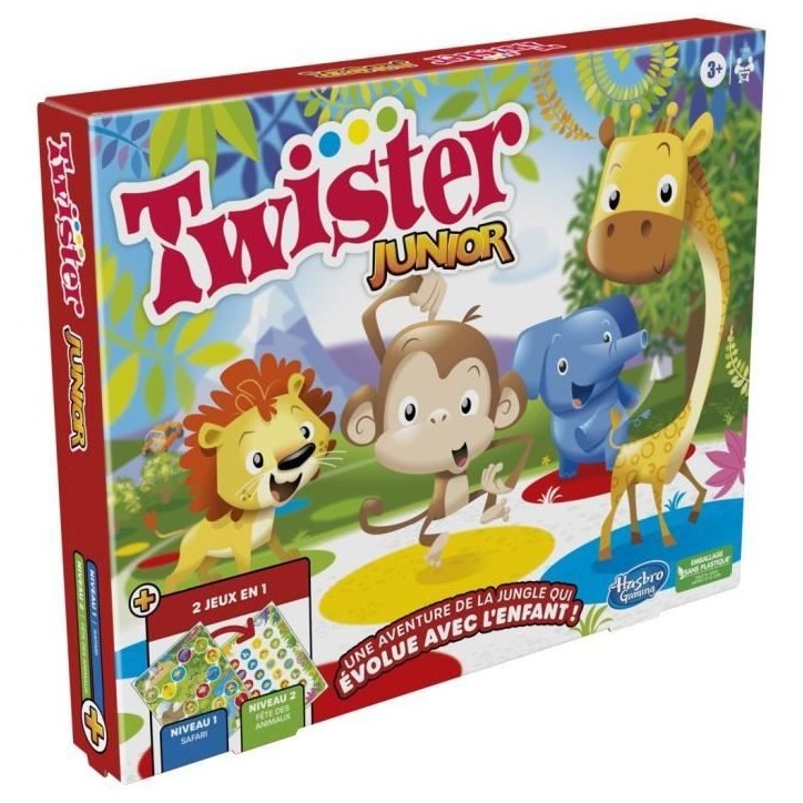 Twister Junior - tapis réversible 2-en-1 évolutif - Jeu de société junior - Hasbro Gaming Twister Junior - tapis réversible 2-en-1 évolutif - Jeu de société junior - Hasbro Gaming
