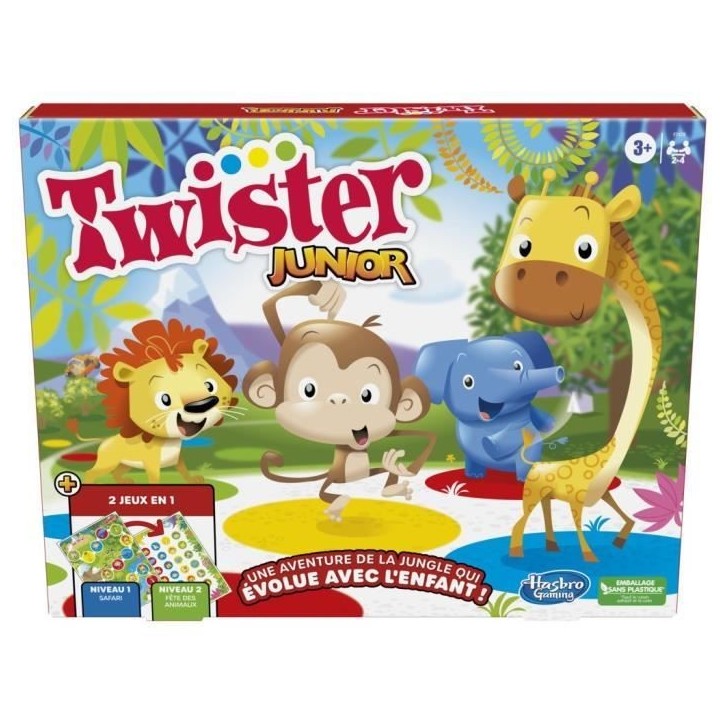 Twister Junior - tapis réversible 2-en-1 évolutif - Jeu de société junior - Hasbro Gaming Twister Junior - tapis réversible 2-en-1 évolutif - Jeu de société junior - Hasbro Gaming