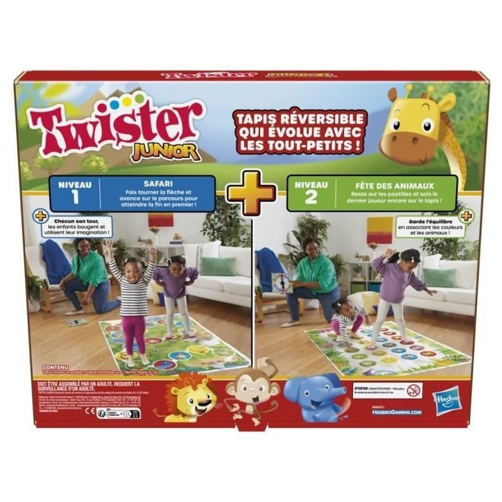 Twister Junior - tapis réversible 2-en-1 évolutif - Jeu de société junior - Hasbro Gaming Twister Junior - tapis réversible 2-en-1 évolutif - Jeu de société junior - Hasbro Gaming