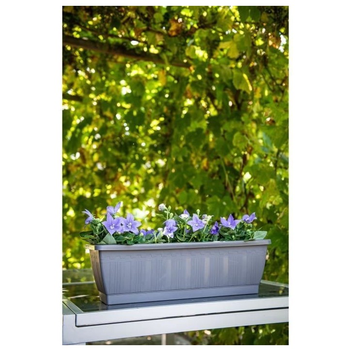 Jardiniere - GARDEN ID Terraflor - Anthracite 60cm - Solidité - Réserve d'eau - Recyclé & 100% recyclable - Volume pour plant