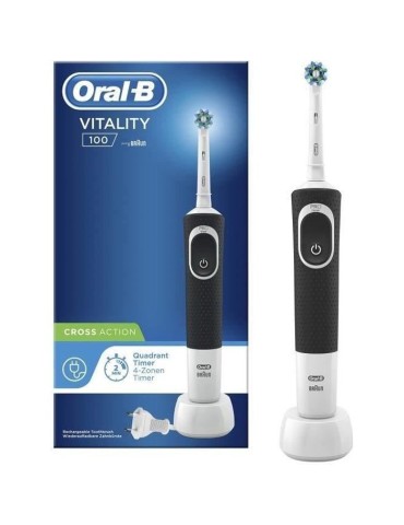 Brosse a Dents Électrique Rechargeable Oral-B Vitality 100 - Noir - Action Nettoyage 2D