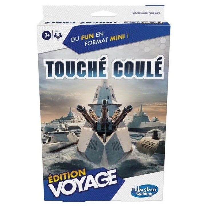 Touché coulé Voyage, jeu de société de voyage pour 2 joueurs, jeu de voyage, jeu pour enfants, Des 7 ans, Hasbro Gaming Touché coulé Voyage, jeu de société de voyage pour 2 joueurs, jeu de voyage, jeu pour enfants, Des 7 ans, Hasbro Gaming