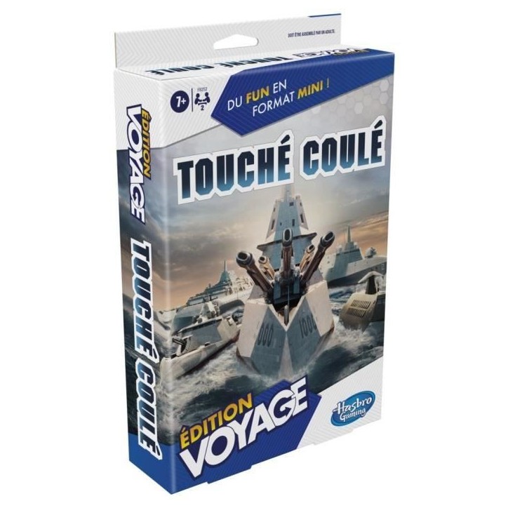 Touché coulé Voyage, jeu de société de voyage pour 2 joueurs, jeu de voyage, jeu pour enfants, Des 7 ans, Hasbro Gaming Touché coulé Voyage, jeu de société de voyage pour 2 joueurs, jeu de voyage, jeu pour enfants, Des 7 ans, Hasbro Gaming