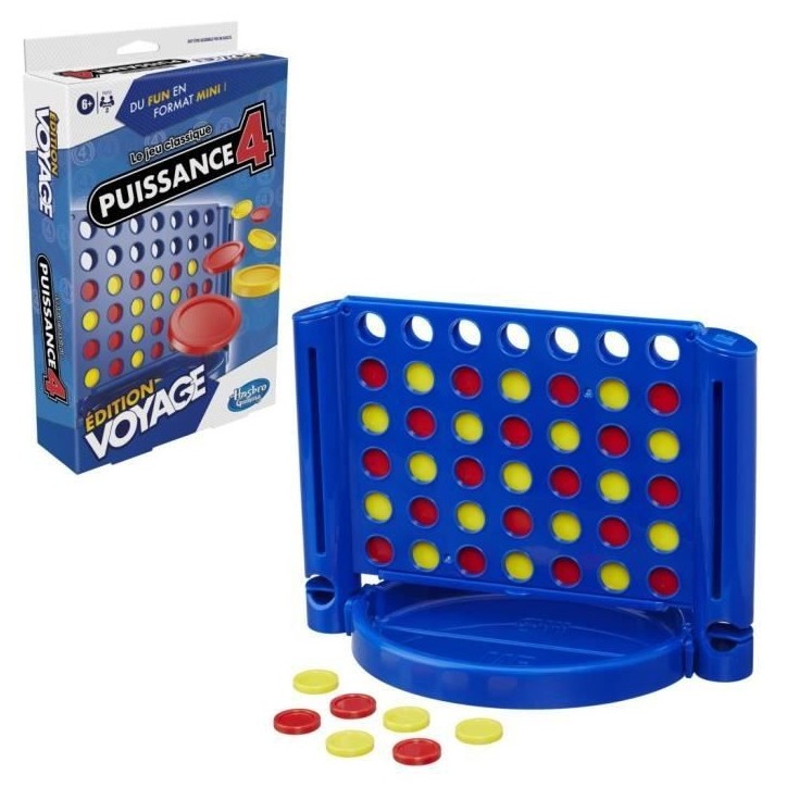 Puissance 4 Voyage, jeu de société de voyage pour 2 joueurs, jeu de voyage, Des 6 ans, Hasbro Gaming Puissance 4 Voyage, jeu de société de voyage pour 2 joueurs, jeu de voyage, Des 6 ans, Hasbro Gaming
