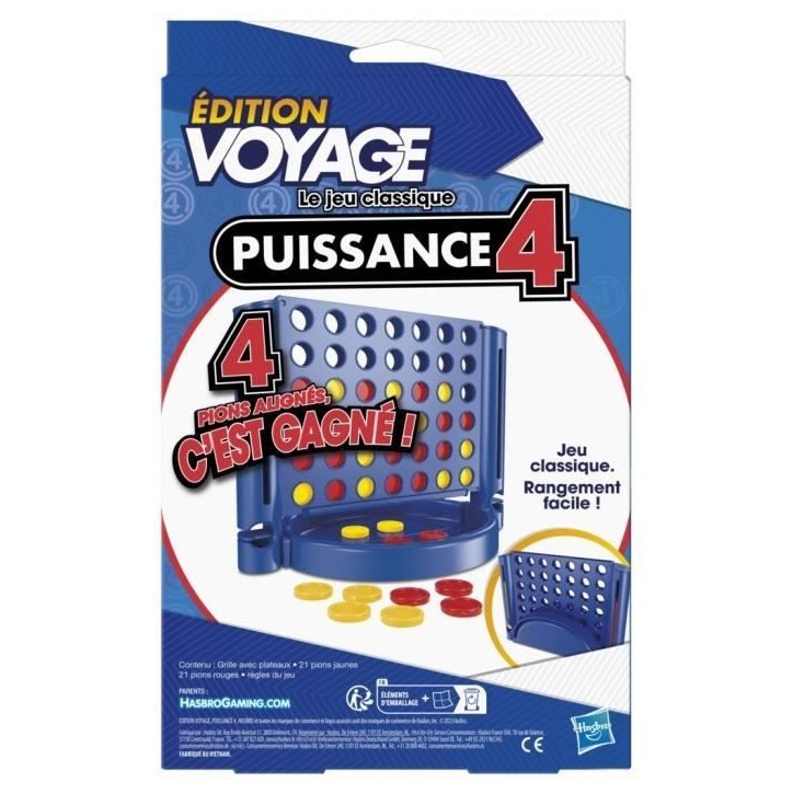 Puissance 4 Voyage, jeu de société de voyage pour 2 joueurs, jeu de voyage, Des 6 ans, Hasbro Gaming Puissance 4 Voyage, jeu de société de voyage pour 2 joueurs, jeu de voyage, Des 6 ans, Hasbro Gaming