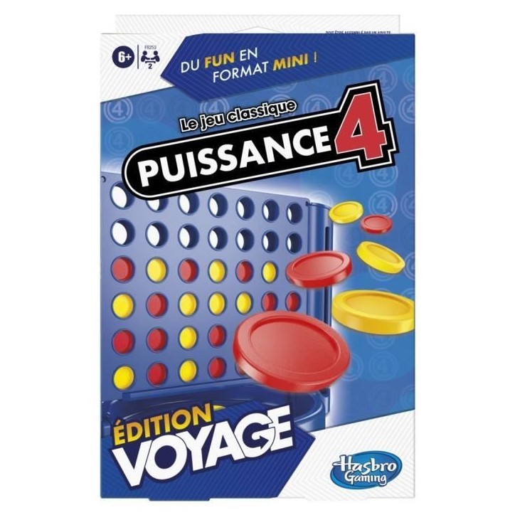 Puissance 4 Voyage, jeu de société de voyage pour 2 joueurs, jeu de voyage, Des 6 ans, Hasbro Gaming Puissance 4 Voyage, jeu de société de voyage pour 2 joueurs, jeu de voyage, Des 6 ans, Hasbro Gaming