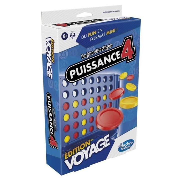 Puissance 4 Voyage, jeu de société de voyage pour 2 joueurs, jeu de voyage, Des 6 ans, Hasbro Gaming Puissance 4 Voyage, jeu de société de voyage pour 2 joueurs, jeu de voyage, Des 6 ans, Hasbro Gaming
