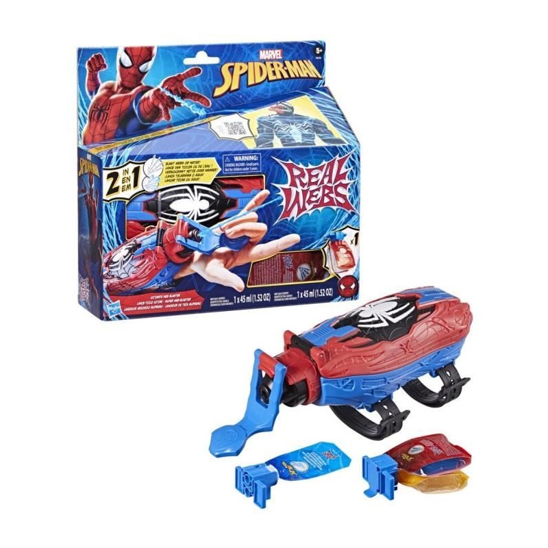 Lance-toile ultime Spider-Man blaster 2-en-1, jouet de déguisement Sp Lance-toile ultime Spider-Man blaster 2-en-1, jouet de déguisement Sp