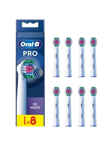 Brossettes ORAL-B - 3D White - Pack de 8 brossettes pour brosse a dent électrique