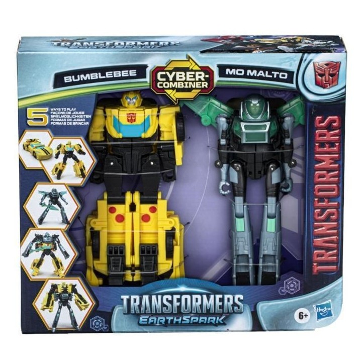 Figurines Cyber-Combiner Bumblebee et Mo Malto, jouets interactifs pour filles et garçons,Transformers EarthSpark, des 6 ans Figurines Cyber-Combiner Bumblebee et Mo Malto, jouets interactifs pour filles et garçons,Transformers EarthSpark, des 6 ans