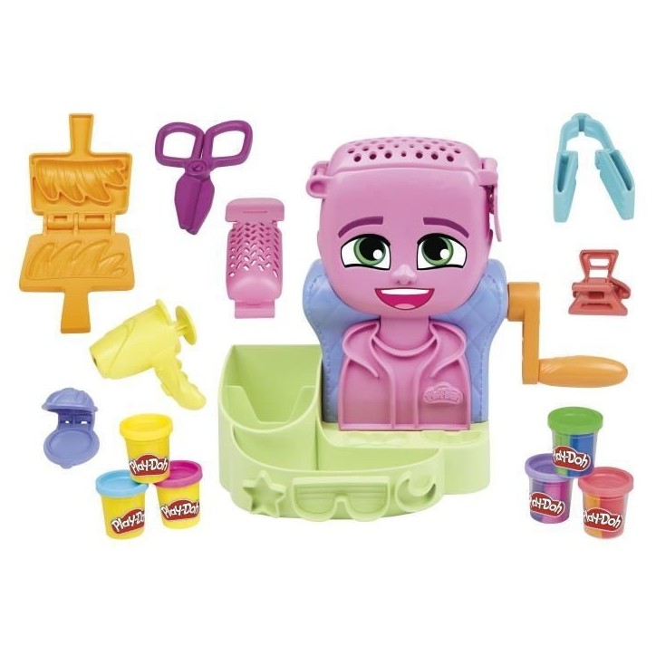 Play-Doh Salon de coiffure, coffret de pâte a modeler avec 6 pots, des 3 ans