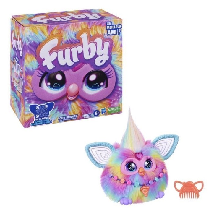 Furby Tie Dye, 15 accessoires, peluche interactive pour filles et garçons, animatronique activé par la voix, a partir de 6 ans Furby Tie Dye, 15 accessoires, peluche interactive pour filles et garçons, animatronique activé par la voix, a partir de 6 ans