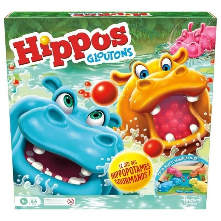 Hippos gloutons, jeu de société enfant, jeu de plateau, des 4 ans, pour 2 a 4 joueurs, Hasbro Gaming Hippos gloutons, jeu de société enfant, jeu de plateau, des 4 ans, pour 2 a 4 joueurs, Hasbro Gaming